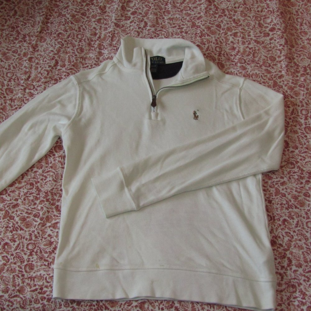 Unisex Polo long sleeve white Henley top